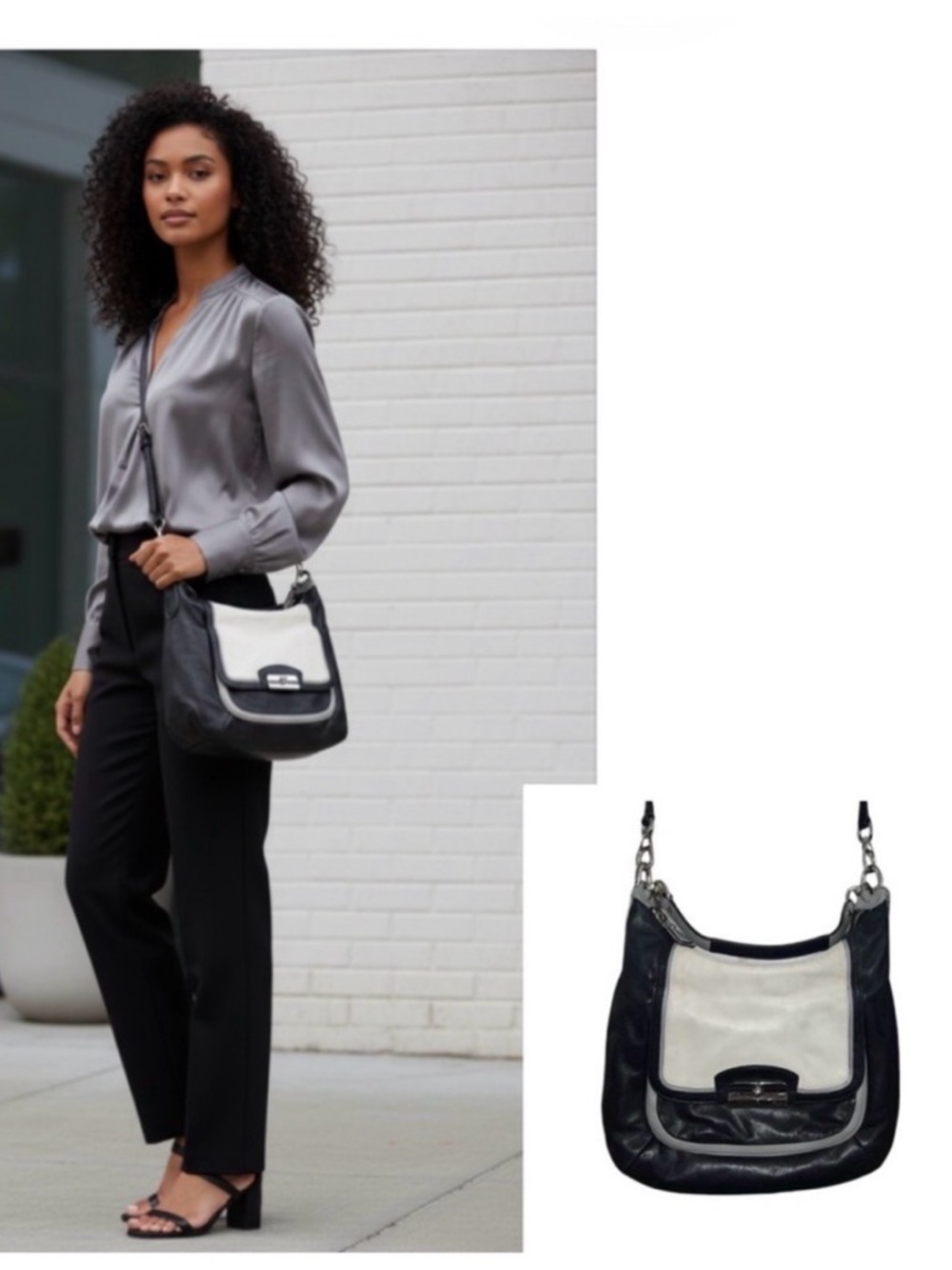 Coach Kristin Spectator Leather
Hobo bag white gray cream